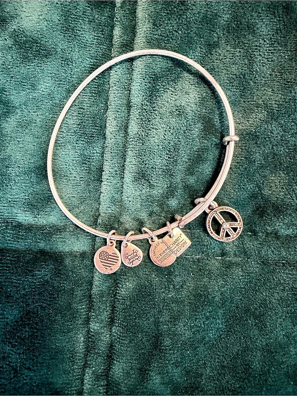 Alex and Ani Peace Charm Bracelet